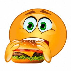 Free Huge Animated Emojis, Eating Burger, On The mE Network, IsOnlineForMe.Com, ForMe