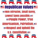 Republican Values, respect constitution, small government, people power, low taxes